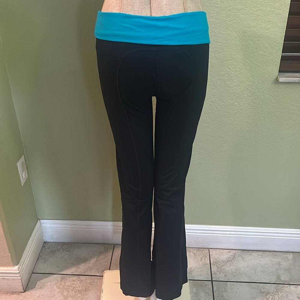 Bebe sport teal/Black fold over Pants - Picture 2 of 5